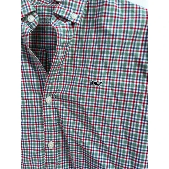 Lot of 3 Vineyard Vines Shirts Boys Large 16 Long Sleeve Whale Shirt Plaid - Picture 8 of 15